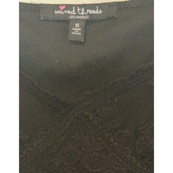 Mixed Threads Y2K Crop Top Black Lace Milkmaid Off Shoulder Women's S fairycore - Picture 2 of 4